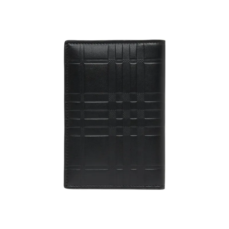 Burberry Leather Passport Clip Card Holder Wallet Regular Men's Black-2