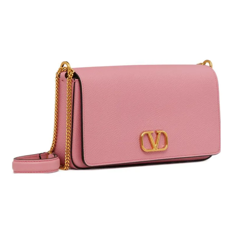 Valentino Vlogo Calfskin Shoulder Bag Crossbody Bag Wallet Women's Pink-1