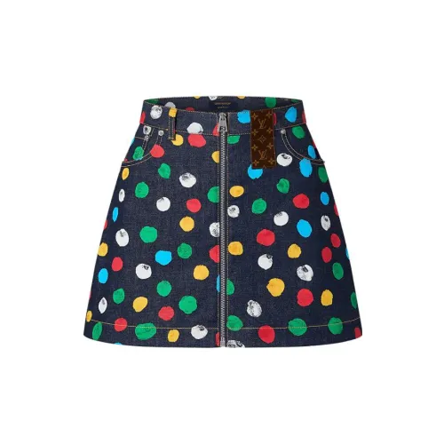 Yayoi Kusama LOUIS VUITTON X Yayoi Kusama Denim Short Skirts Women's Black