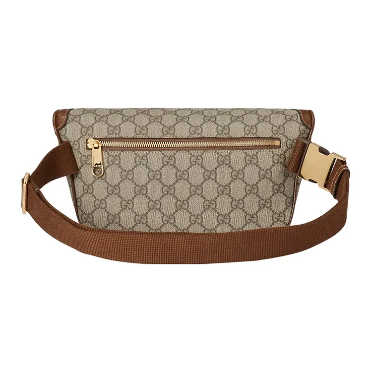 GUCCI Canvas Fanny Pack Large Size Men's Brown/Beige-4