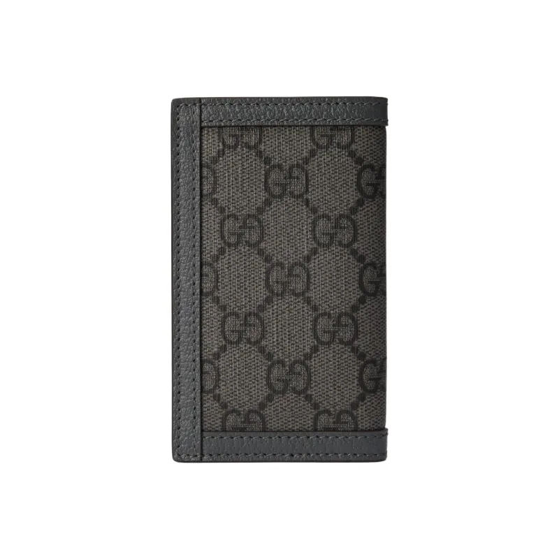 GUCCI Ophidia Canvas Card Holder Men's Gray-3