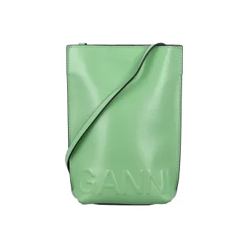 GANNI Banner Recycled Leather Shoulder Bag Crossbody Bag Women's Mint Green