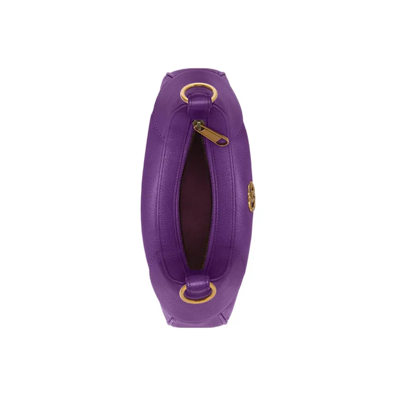 GUCCI Aphrodite Leather New Moon Shoulder Bag, Handbag, Shoulder Bag Women's Purple-8