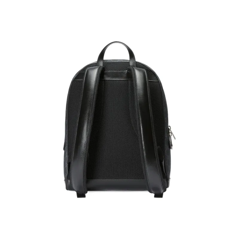 GUCCI GG Canvas With Leather Trim Backpack Men's Black-3