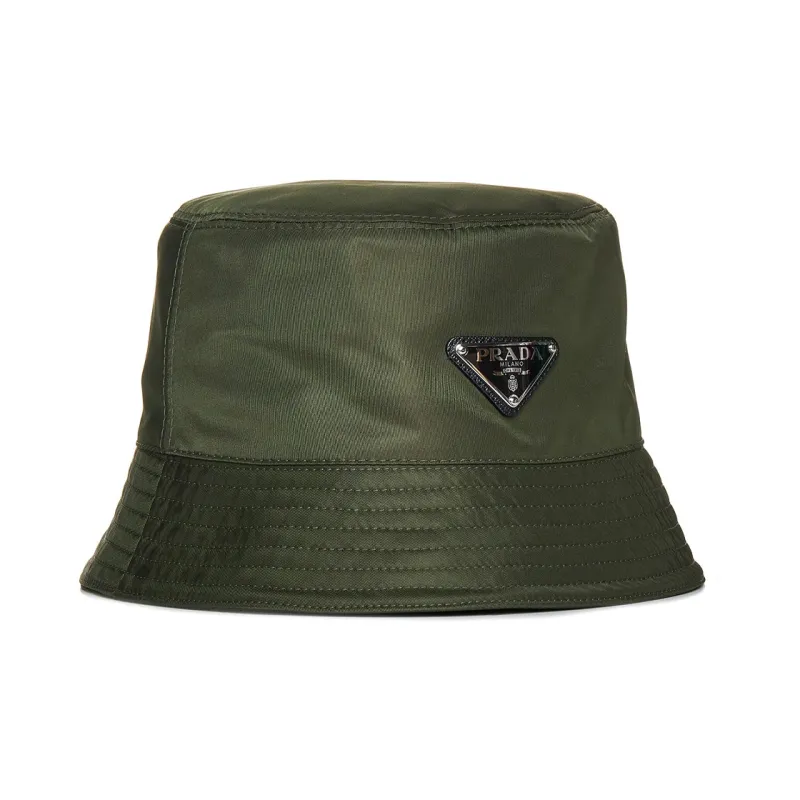 PRADA Logo Plaque Bucket Hat-1