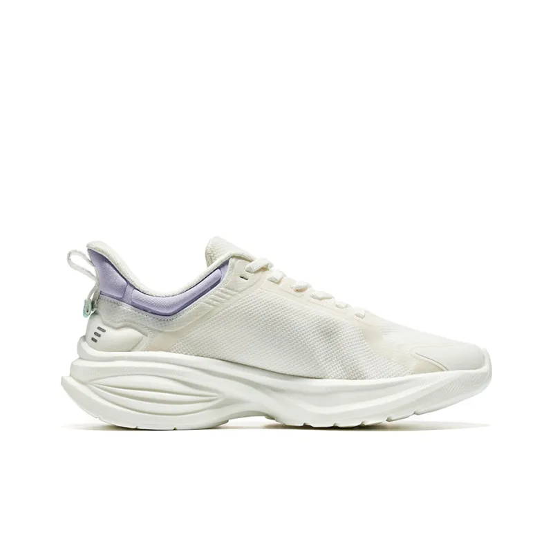 Erke Non slip Wear resistant Shock Absorption Low Top Running Shoes Women's White Purple-1
