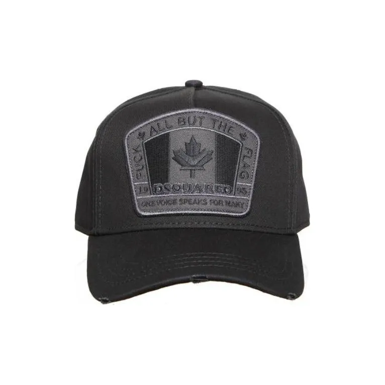 DSQUARED 2 Flag Patch Distressed Baseball Cap-1