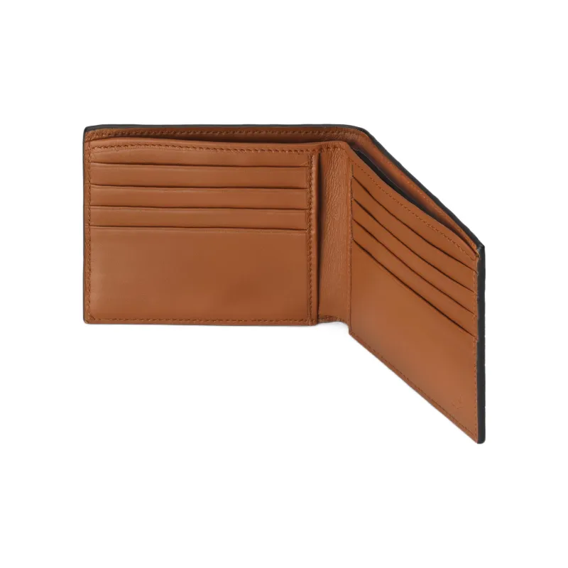 GUCCI Leather Card Holder Wallet Men's Brown-3