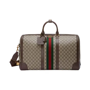 GUCCI Canvas With Leather Handbag Shoulder Bag Crossbody Bag Travel Bag Large Size Men's Beige/Brown