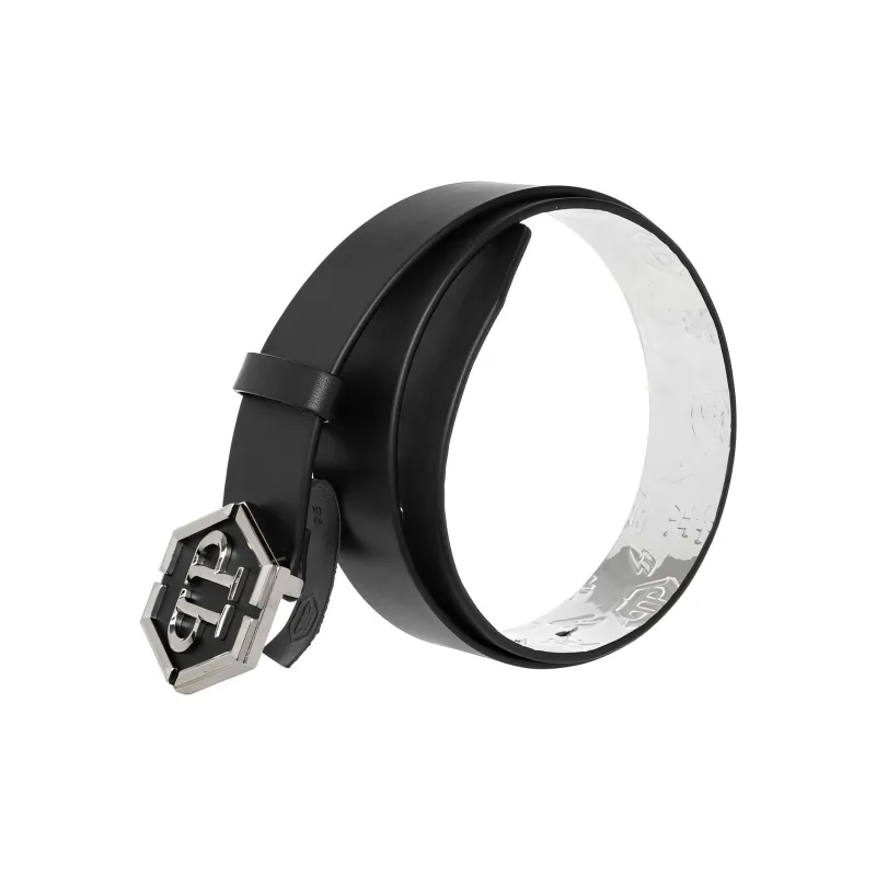 PHILIPP PLEIN Leather Belts Men Black-2