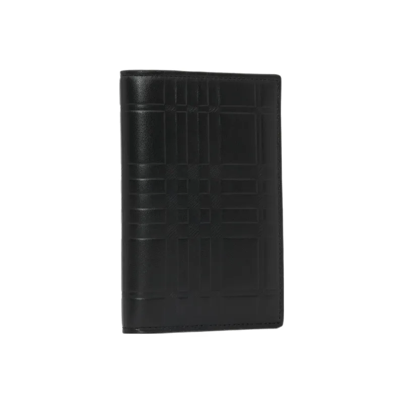 Burberry Leather Passport Clip Card Holder Wallet Regular Men's Black-1