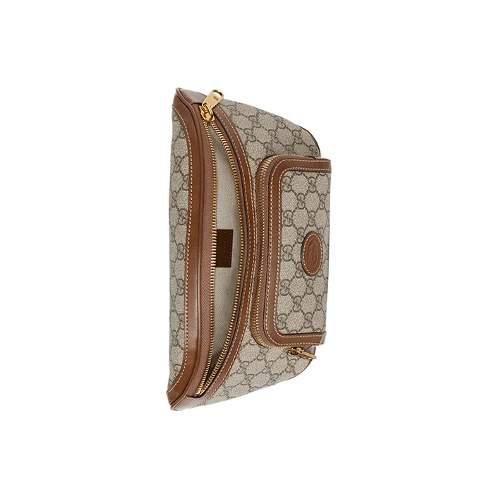 GUCCI Canvas Fanny Pack Large Size Men's Brown/Beige-7