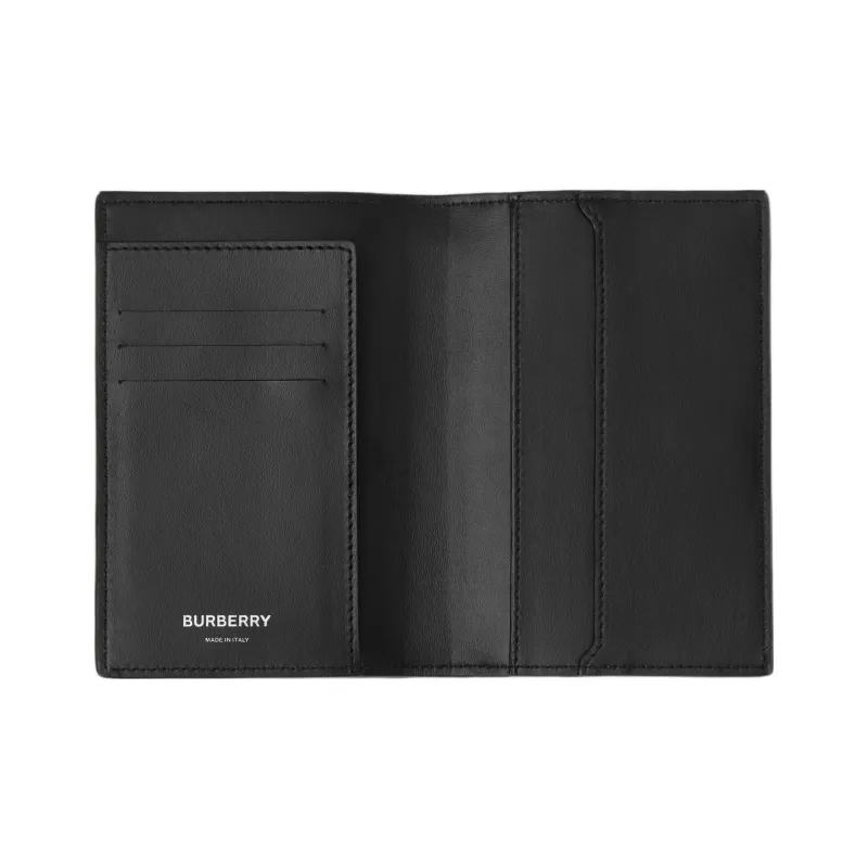 Burberry Leather Passport Clip Card Holder Wallet Regular Men's Black-3