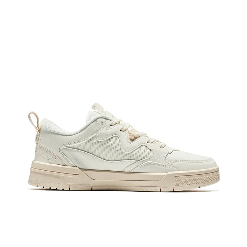 Erke Low-Top Skateboard Shoes Women's Microcrystal White Egg Cream Gray-1