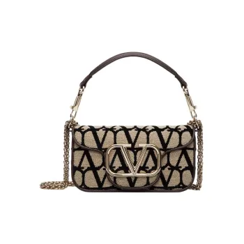 Valentino Locò Calfskin Baguette Bag Shoulder Bag Crossbody Bag Handbags Regular Women's Beige/Black