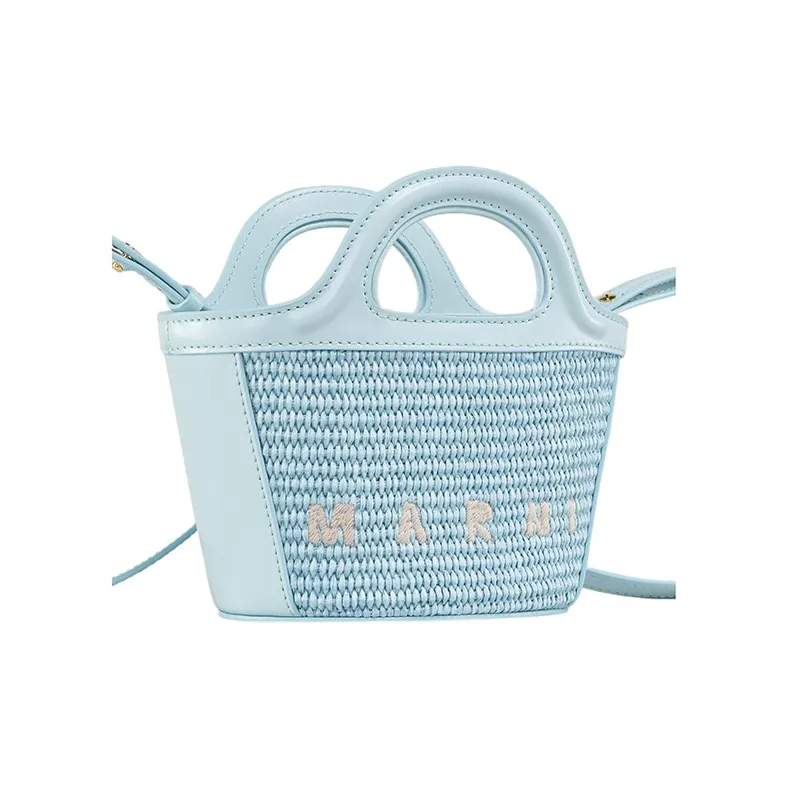 MARNI TROPICALIA Cow Leather Shoulder Bag, Crossbody Bag, Handbag Mini Women's Blue-2