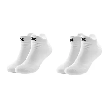 XDESIGN Jacquard Moisture-Wicking Sports Ankle Socks Unisex 2 Pack White