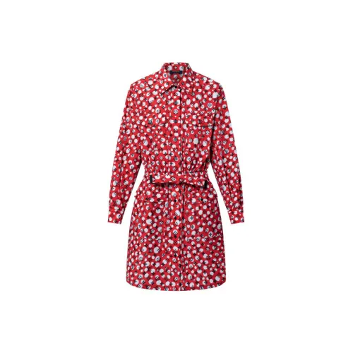 Yayoi Kusama LOUIS VUITTON X Yayoi Kusama Long-Sleeved Dresses Women's Red