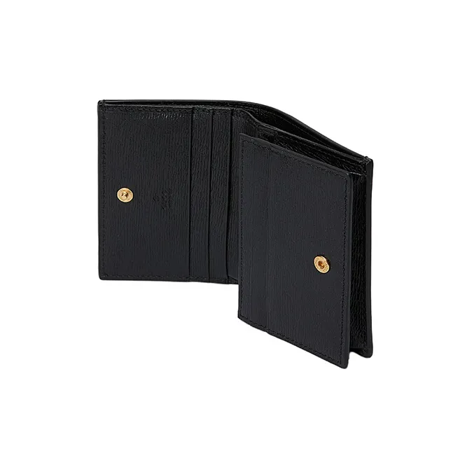 GUCCI Leather Business Card Holder Card Holder Wallet Women's Black/White-3