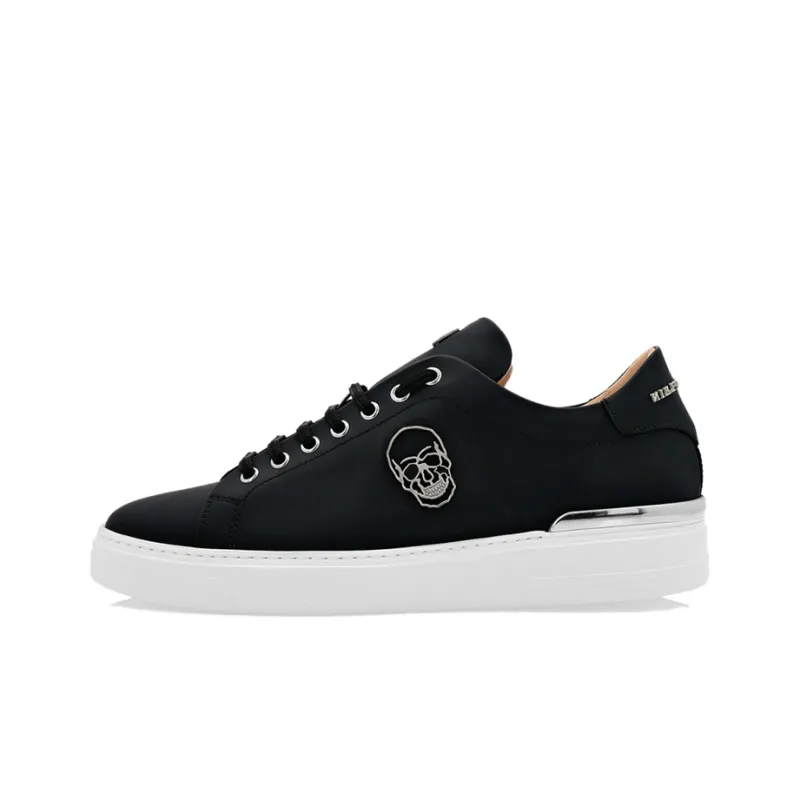 PHILIPP PLEIN Low Top Stylish Skateboarding Shoes Men's Black-0