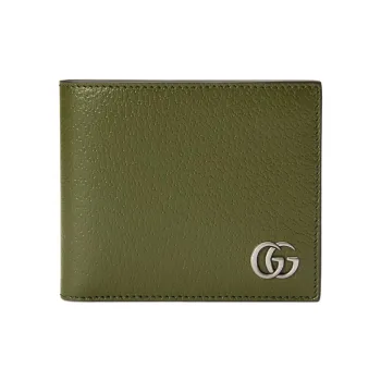 GUCCI GG Marmont Leather Wallet Men's Forest Green