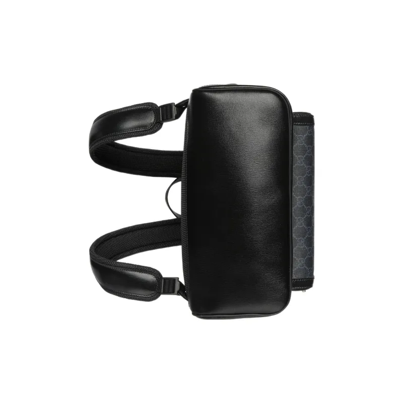 GUCCI GG Canvas With Leather Trim Backpack Men's Black-6