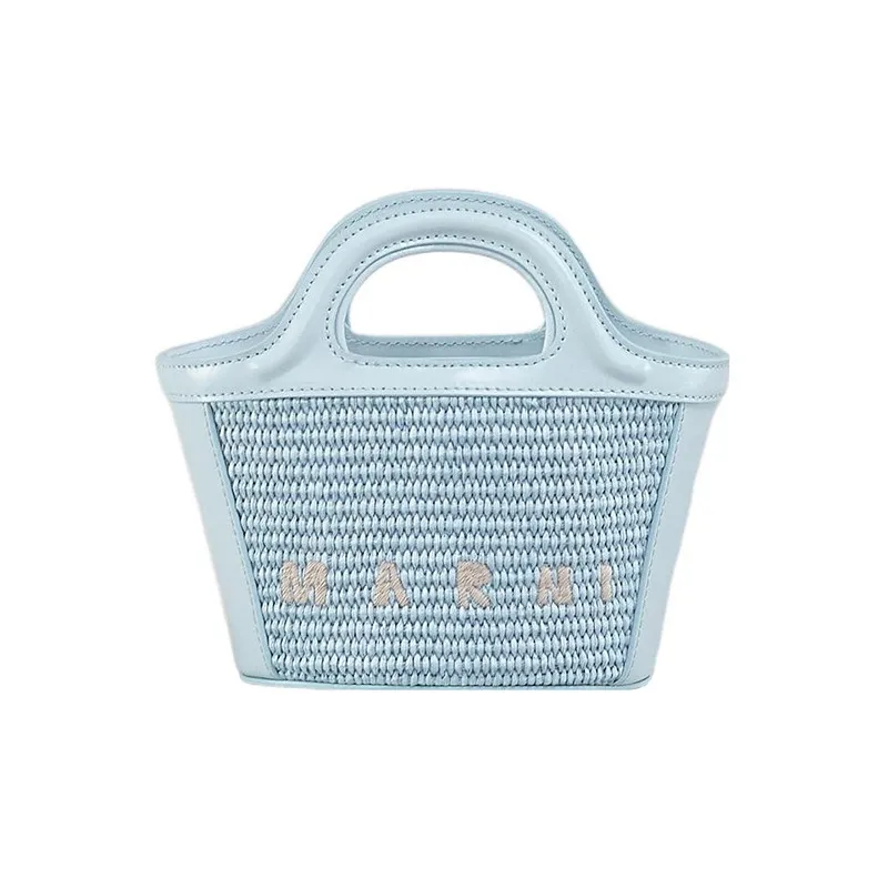 MARNI TROPICALIA Cow Leather Shoulder Bag, Crossbody Bag, Handbag Mini Women's Blue-0