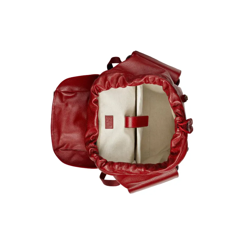 GUCCI Ophidia Leather Backpack Medium Size Men's Red-5