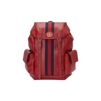 GUCCI Ophidia Leather Backpack Medium Size Men's Red