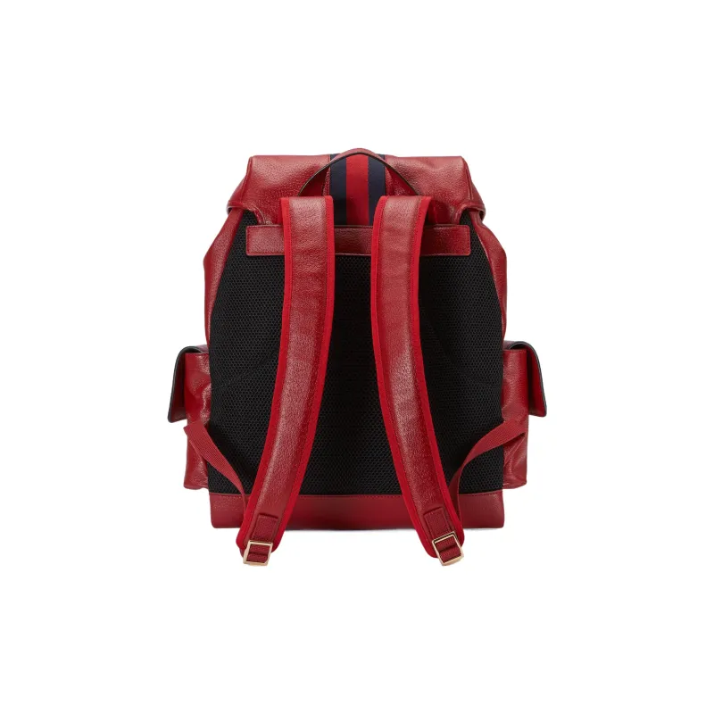 GUCCI Ophidia Leather Backpack Medium Size Men's Red-3