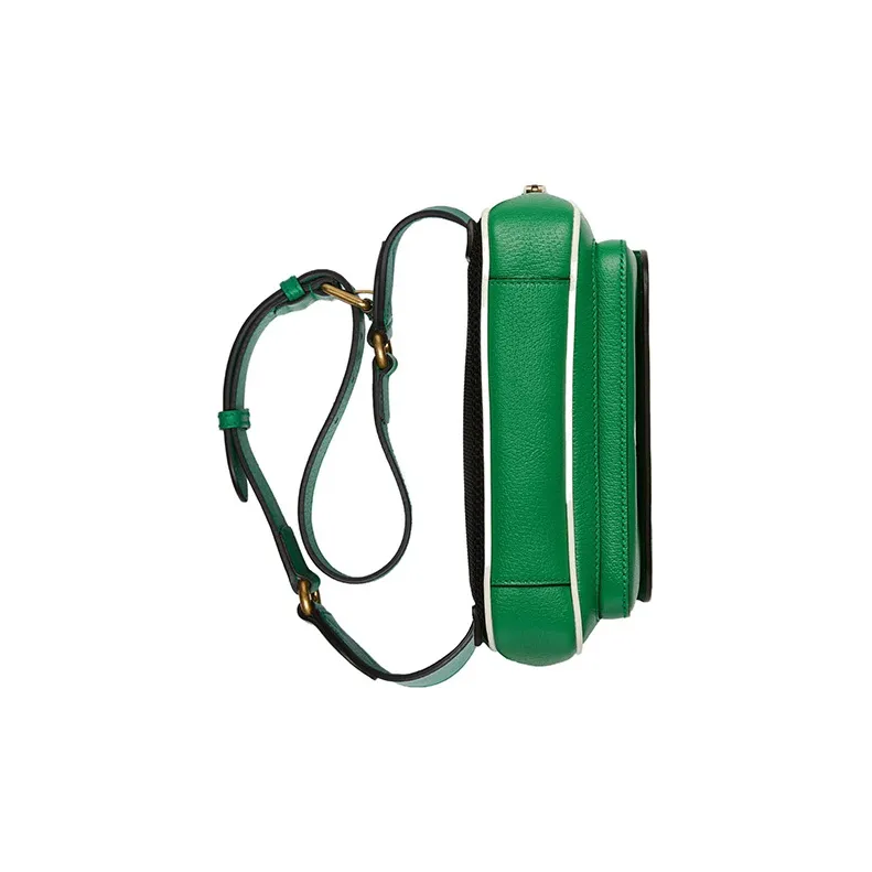 GUCCI Adidas Collaboration Leather Belt Bag, One Shoulder, Crossbody, Fanny Pack Men's Green/White-4