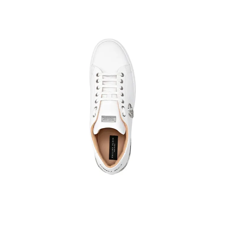 PHILIPP PLEIN Low Top Stylish Skateboarding Shoes Men's White-3