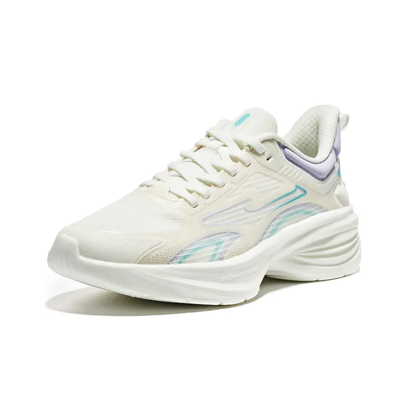 Erke Non slip Wear resistant Shock Absorption Low Top Running Shoes Women's White Purple-2