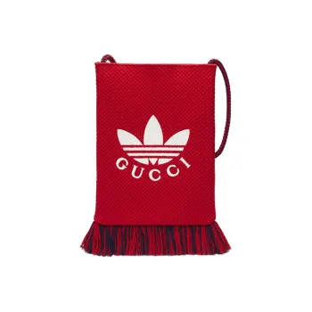 GUCCI Adidas Collaboration Fabric Messenger Bag, Shoulder Bag, Crossbody Bag Medium Size Women's Red