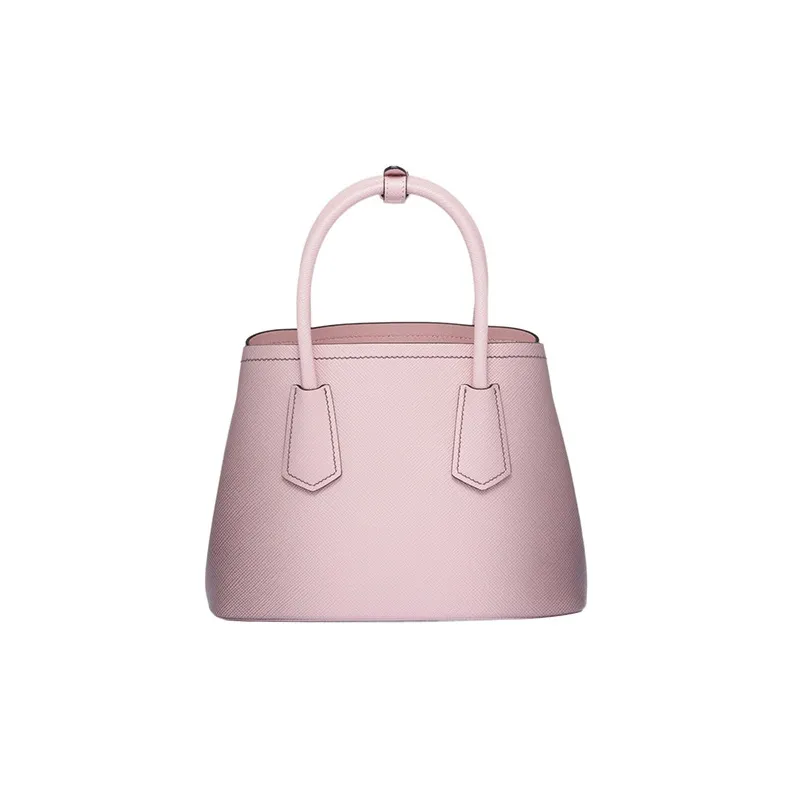 PRADA Double Leather Tote Bag Shopping Bag Handbag Mini Women's Pink-2
