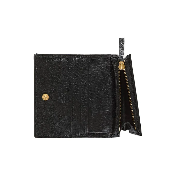 GUCCI Leather Business Card Holder Card Holder Wallet Women's Black/White-4