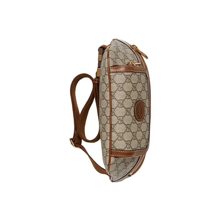 GUCCI Canvas Fanny Pack Large Size Men's Brown/Beige-6