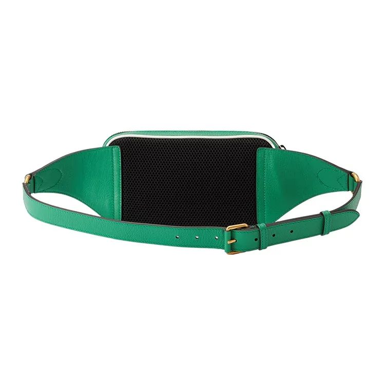 GUCCI Adidas Collaboration Leather Belt Bag, One Shoulder, Crossbody, Fanny Pack Men's Green/White-3