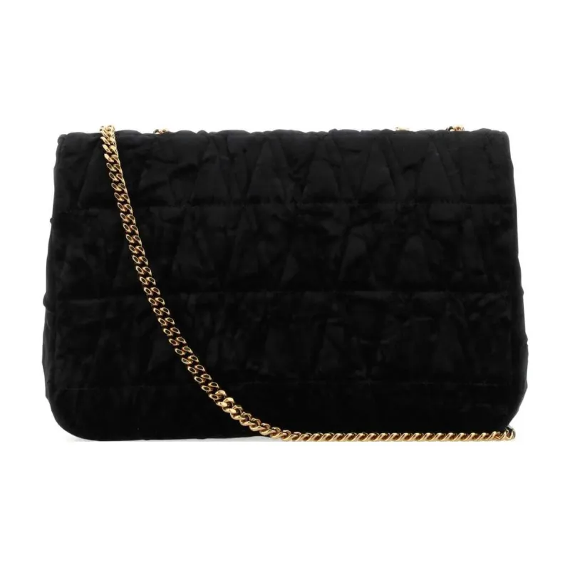 VERSACE Virtus Velvet With Calfskin Crossbody Bag Shoulder Bag Women's Black-1