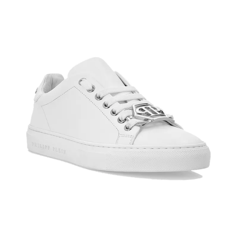 PHILIPP PLEIN Low Top Stylish Skateboarding Shoes Women's White-2
