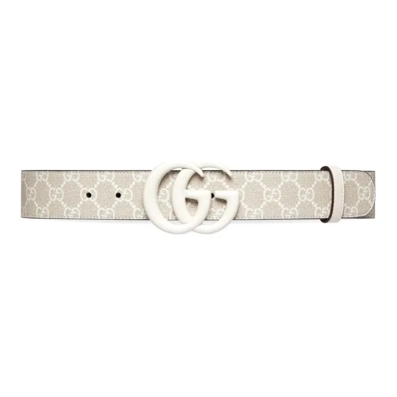 GUCCI Leather Belts Women's Ecru Width 4cm-0