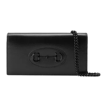 GUCCI Horsebit 1955 Leather WOC Small Crossbody Bag Shoulder Bag Crossbody Bag Small Size Women's Black