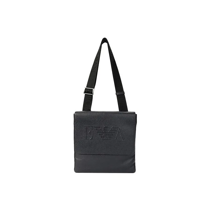 EMPORIO ARMANI Leather Messenger Bag Crossbody Bag Shoulder Bag Men's Black-1
