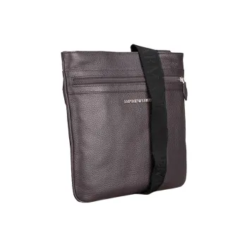 EMPORIO ARMANI Leather Messenger Bag Shoulder Bag Crossbody Bag Men's Dark Brown