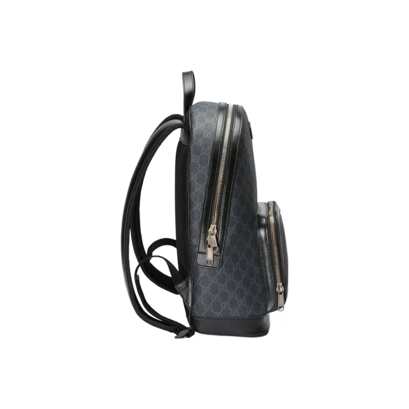 GUCCI GG Canvas With Leather Trim Backpack Men's Black-2