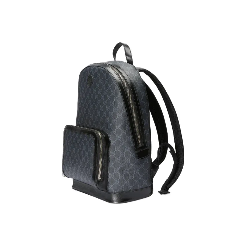 GUCCI GG Canvas With Leather Trim Backpack Men's Black-1