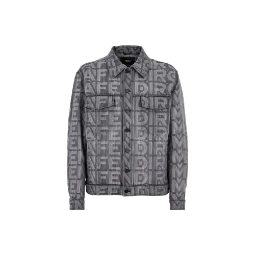 FENDI Denim Jackets Men Black