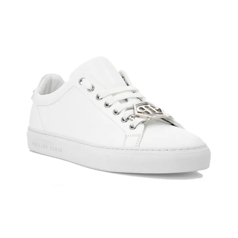 PHILIPP PLEIN Low Top Stylish Skateboarding Shoes Men's White-2