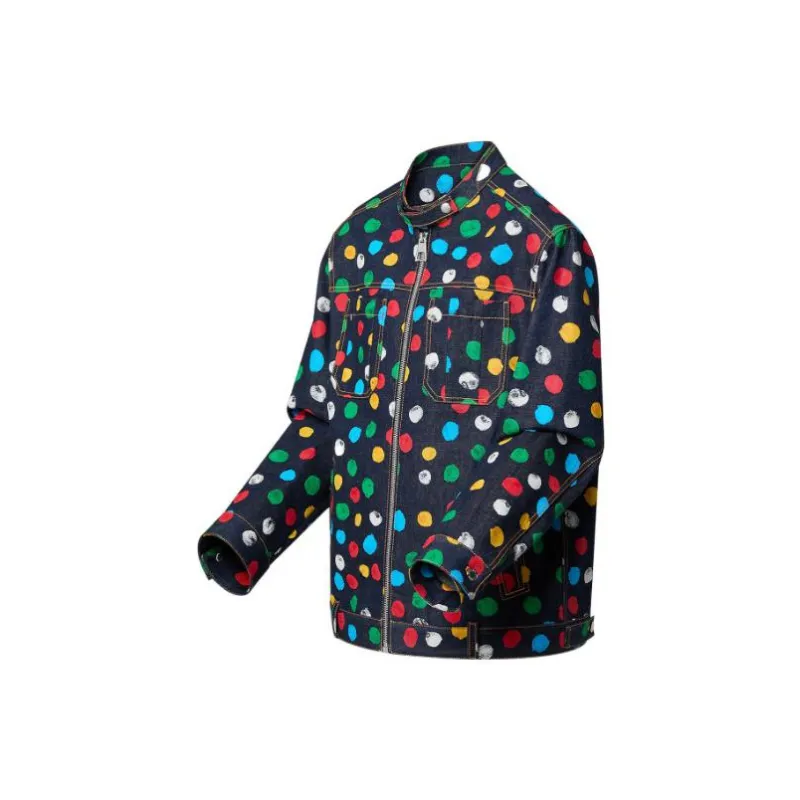 LOUIS VUITTON X Yayoi Kusama Painted Dots Denim Jacket Indigo/Blue-2