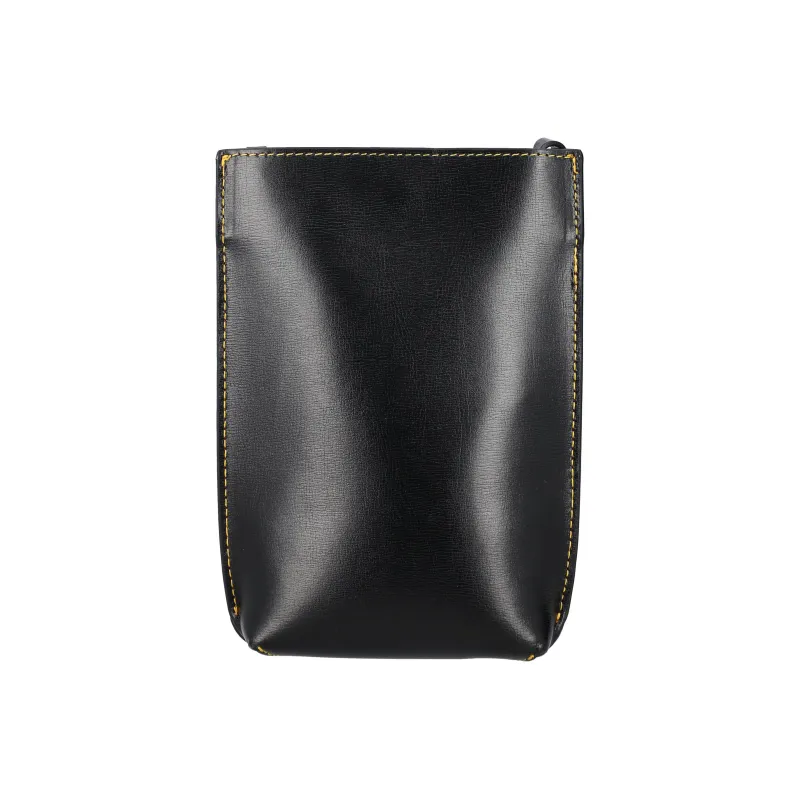 GANNI Banner Leather Shoulder Bag Crossbody Bag Small Size Women's Black-3